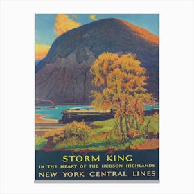 Storm King Train in New York Vintage Poster Canvas Print