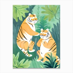 Cute Chubby Tigers 3 Canvas Print