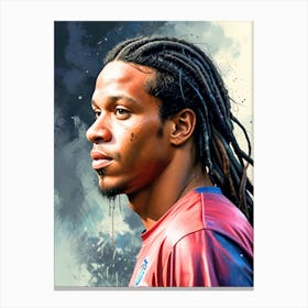 Soccer Player With Dreadlocks 1 Canvas Print