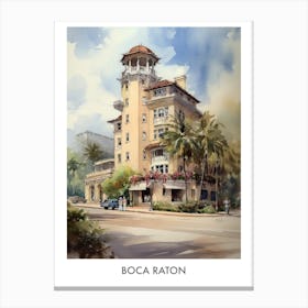 Boca Raton Watercolor 1 Travel Poster Canvas Print