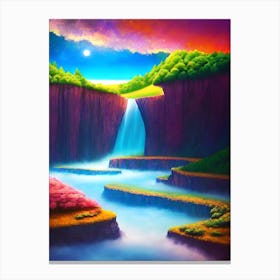 Waterfall In The Mountains 10 Canvas Print