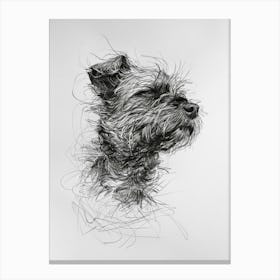 Border Terrier Dog Line Sketch 1 Canvas Print