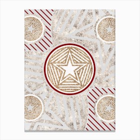 Geometric Glyph in Festive Gold Silver and Red n.0065 Canvas Print