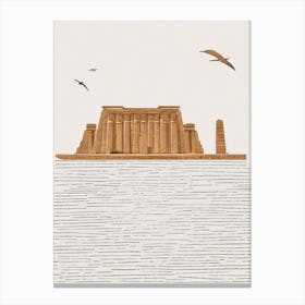 Luxor Temple Egypt Boho Landmark Illustration Canvas Print