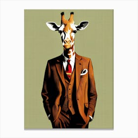 A Giraffe In A Smart Suit Canvas Print