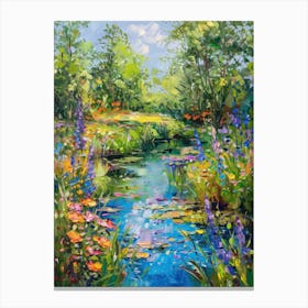 Floral Garden Summer Pond 3 Canvas Print
