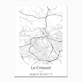 Le Creusot,France Minimalist Map Canvas Print