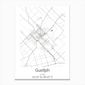 Guelph,Canada Minimalist Map Canvas Print