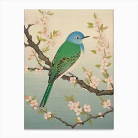 Ohara Koson Inspired Bird Painting Bluebird 1 Canvas Print