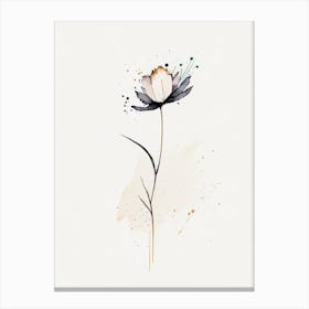 Flower Symbol Minimal Watercolour Canvas Print