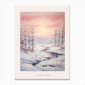 Dreamy Winter Painting Poster Lapland Finland 1 Canvas Print