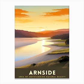 Arnside Aonb Print Area Of Outstanding Natural Beauty Art Arnside Knott Poster Cumbria Coastline Wall Decor Uk Nature Reserve Artwork 2 Canvas Print