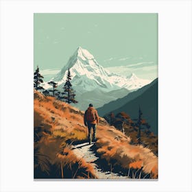 Poon Hill Trek Nepal 2 Hiking Trail Landscape Canvas Print