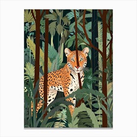 Jaguar In The Jungle Canvas Print