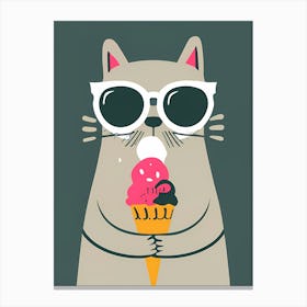 Ice Cream Cat 1 Canvas Print
