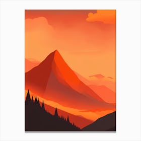 Misty Mountains Vertical Background In Orange Tone 6 Canvas Print