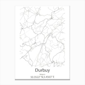 Durbuy,Belgium Minimalist Map Canvas Print