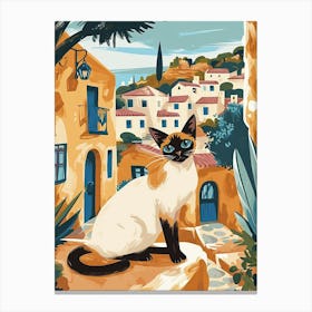 Tonkinese Cat Storybook Illustration 4 Canvas Print