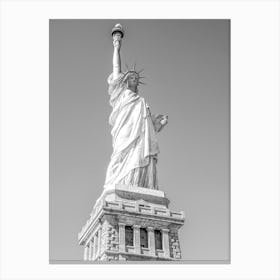 Black And White Statue Of Liberty Canvas Print