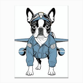 Boston Terrier Pilot-Reimagined 8 Canvas Print