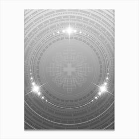 Geometric Glyph in White and Silver with Sparkle Array n.0062 Canvas Print