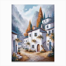 Village In The Mountains 3 Canvas Print