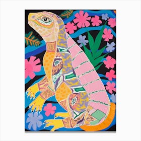Maximalist Animal Painting Iguana 1 Canvas Print