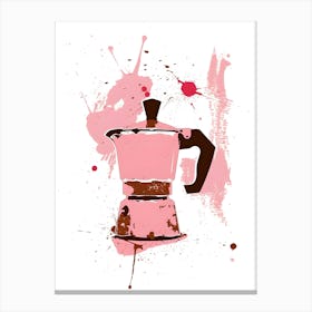 Pink Coffee Pot Canvas Print