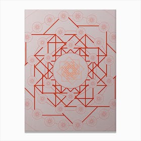 Geometric Abstract Glyph Circle Array in Tomato Red n.0135 Canvas Print