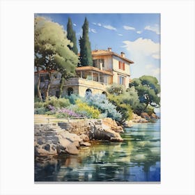 Villa Lante Italy Watercolour Painting  Canvas Print