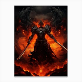 Demon With Swords Canvas Print