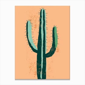 Ferocactus Cactus Minimalist Abstract Illustration 2 Canvas Print
