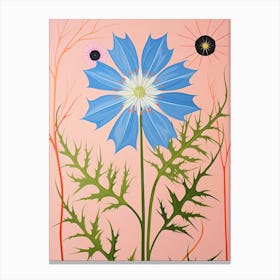 Love In A Mist Nigella 7 Hilma Af Klint Inspired Pastel Flower Painting Canvas Print