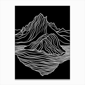 Beinn Dorain Mountain Line Drawing 5 Canvas Print