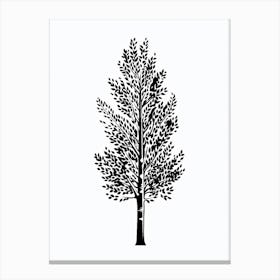 Poplar Tree Simple Geometric Nature Stencil 1 Canvas Print
