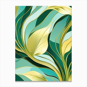 Abstract Gold Leaves Canvas Print