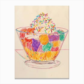 Jelly Trifle Children S Scribble Style 3 Canvas Print