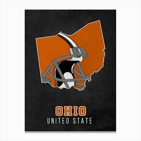 Cleveland Browns Ohio State Map Canvas Print