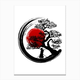 Black Japanese Enso Canvas Print