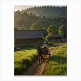 Thailand - Horse Drawn Cart Canvas Print