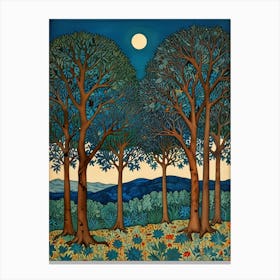 William Morris Moonlight In The Woods 83 Canvas Print