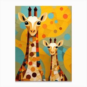 Abstract Giraffes Canvas Print