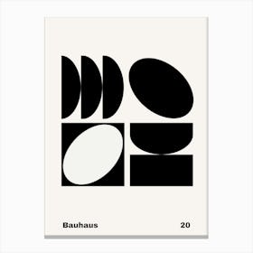 Geometric Bauhaus Poster B&W 20 Canvas Print