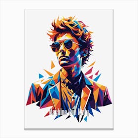 Machine Gun Kelly 01 Portrait Music Icon Style WPAP Pop Art Canvas Print