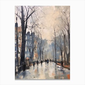 Winter City Park Painting Holland Park London 3 Canvas Print