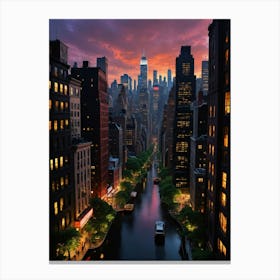 Rush Hour in the City That Never Sleeps Canvas Print