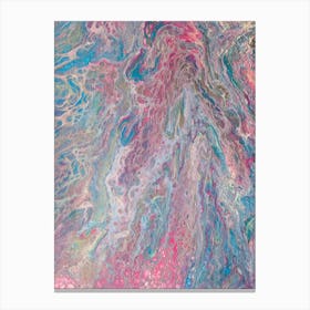 Pink And Blue Abstract Painting Canvas Print