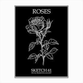 Roses Sketch 61 Poster Inverted Canvas Print