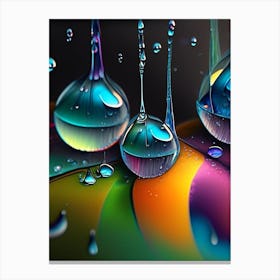 Water Droplets Waterscape Crayon 1 Canvas Print
