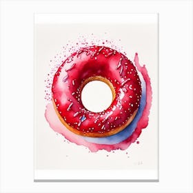 Red Velvet Donut Cute Neon 4 Canvas Print
